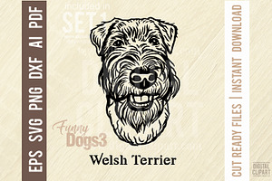 Welsh Terrier - Funny Dog Cut SVG