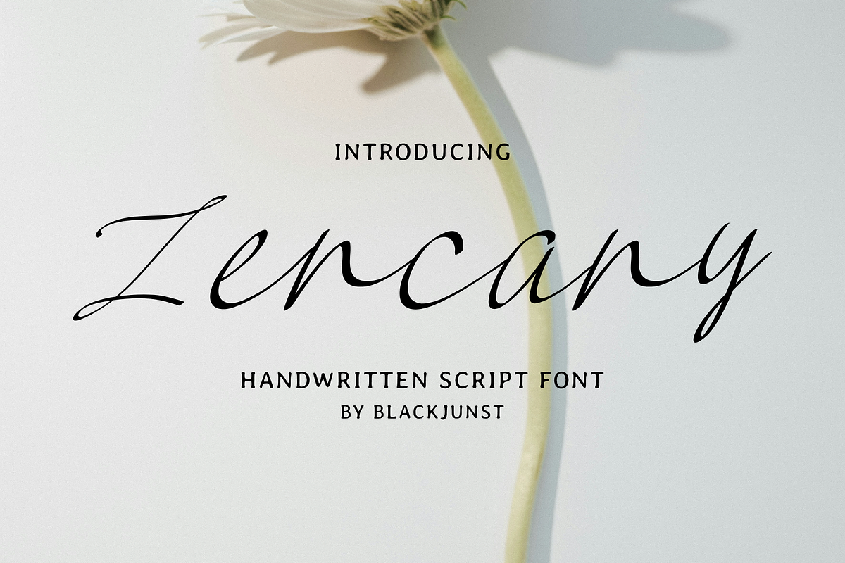 Zencany – Handwritten Script Font, a Handwritten Font by Black Junst (Photo 1 of 6)