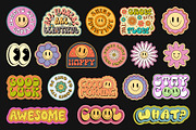GROOVY STICKERS PACK VECTOR DESIGN, an Object Graphic by craftlove (Thumbnail 2 of 5)