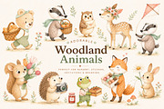 Woodland Animals Watercolor Clipart, an Object Graphic by AnnMsl Lab (Thumbnail 7 of 7)