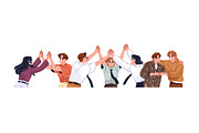 Happy people give high five set, a Person Illustration by PaperTrident (Thumbnail 8 of 9)