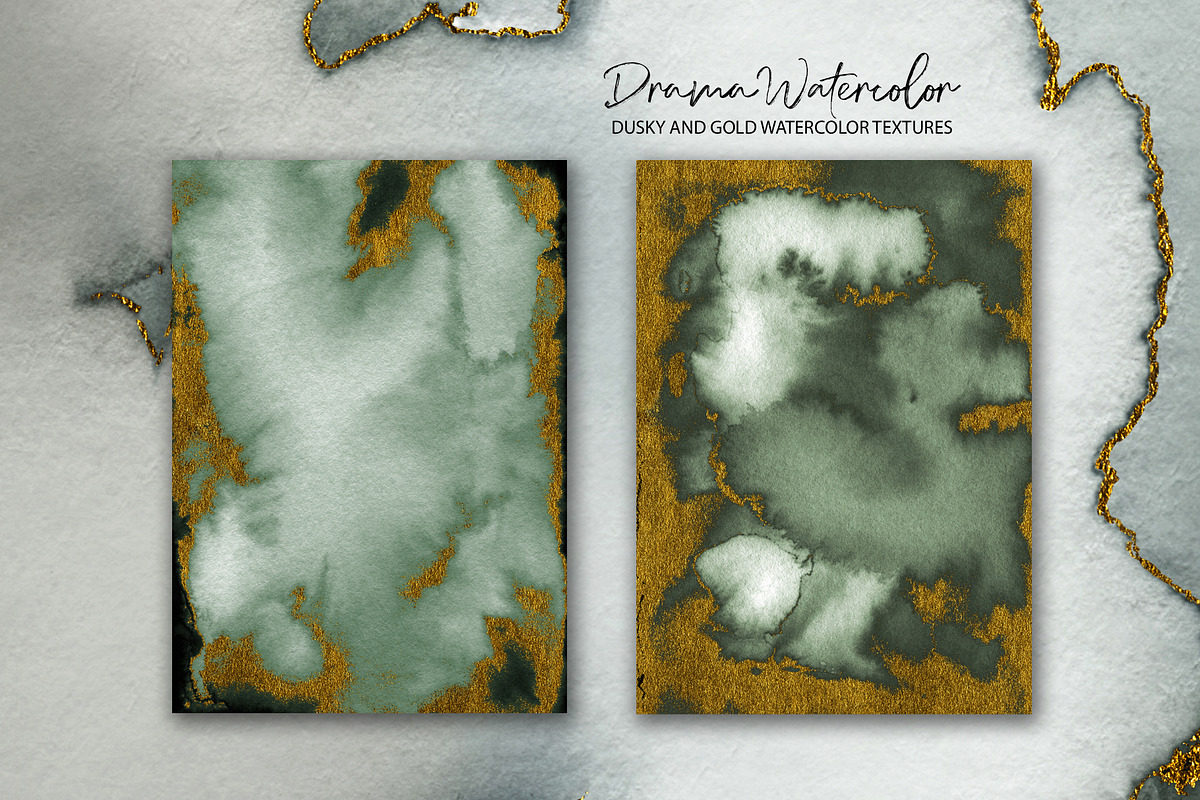 Dusky and Gold Watercolor Textures, a Texture Graphic by Marmoris.Arts (Photo 9 of 13)