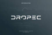 Dropec - Futuristic Typeface, a Serif Font by garismantra (Thumbnail 1 of 4)