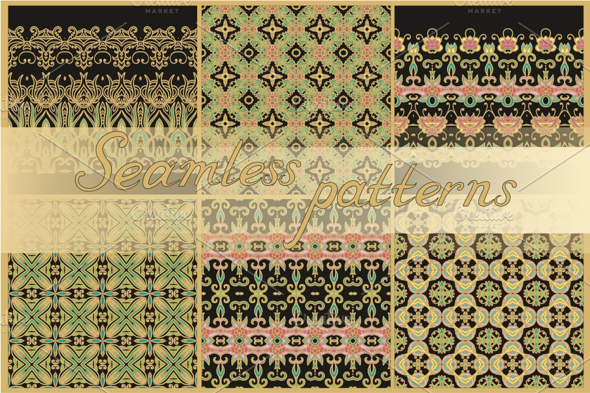 11 seamless ornamental patterns