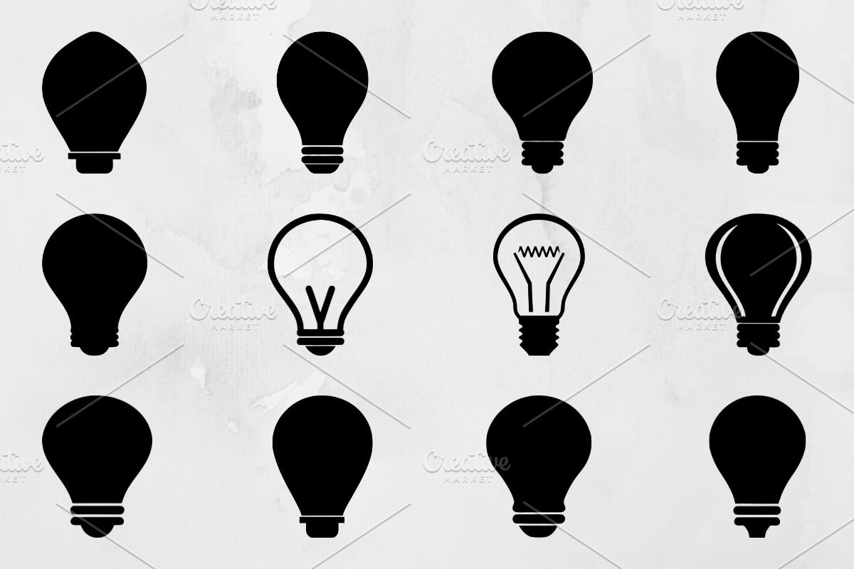 Lightbulb Silhouette SVG, a Technology Illustration by newminddesign (Photo 1 of 3)