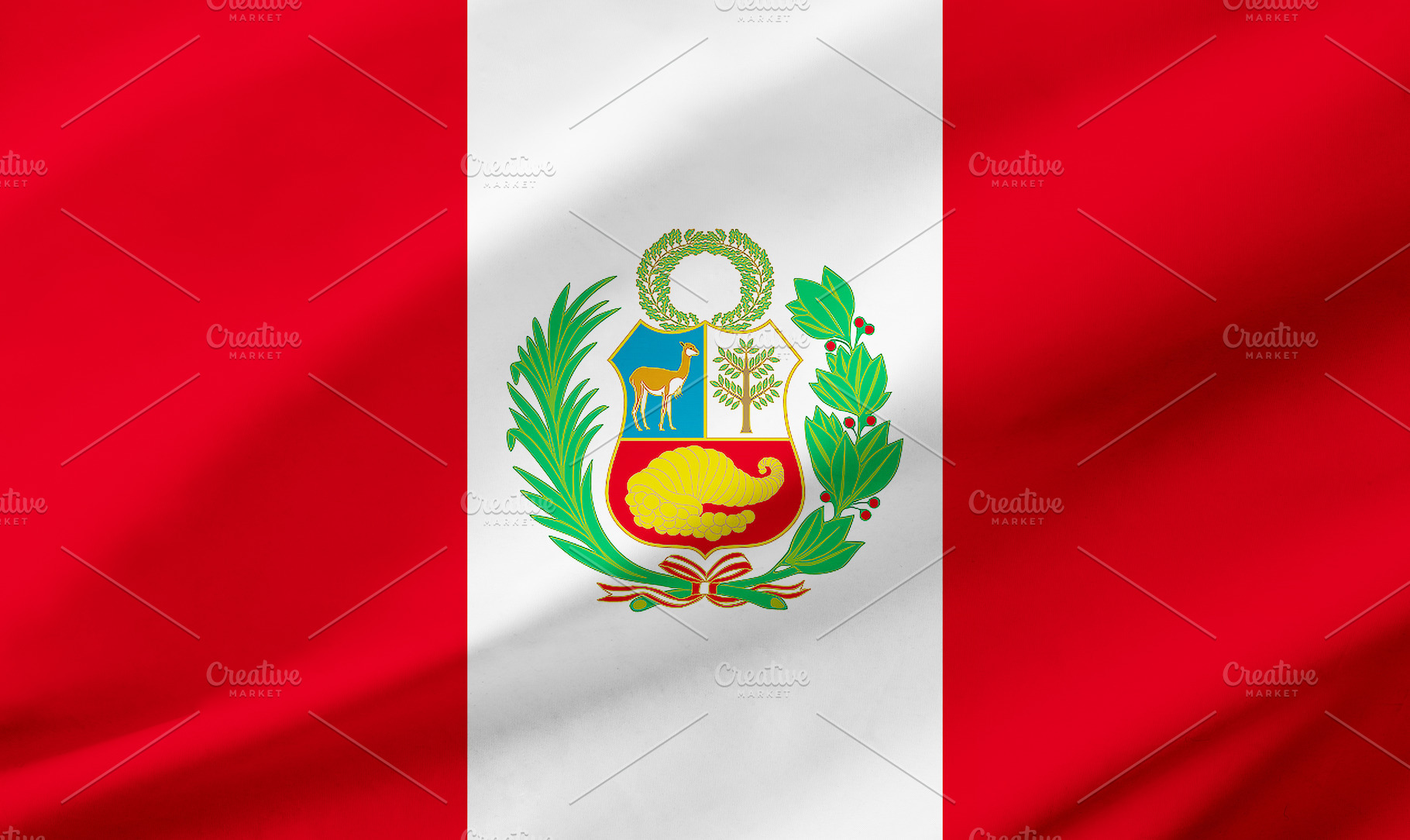 Peru flag background with waving fabric texture, a Wallpaper Photo by Davizro's Market