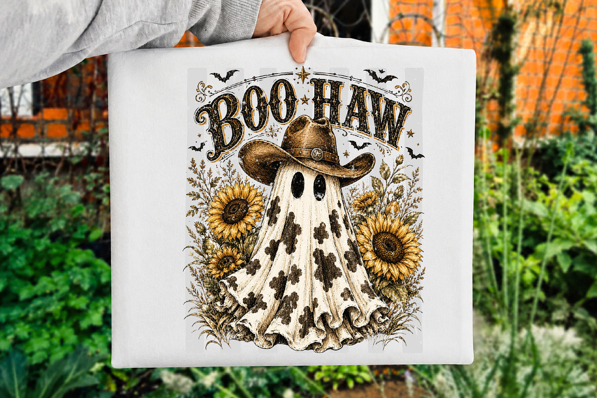Boo Haw Ghost PNG,Western Halloween, a Seasonal Illustration by Libby Wishes (Photo 2 of 3)