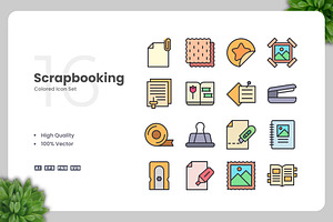 Scrapbooking Colored Icons, an Icon by Upnowgraphic