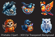 Halloween Birds Clipart, an Illustration by RobertsArt (Thumbnail 2 of 7)