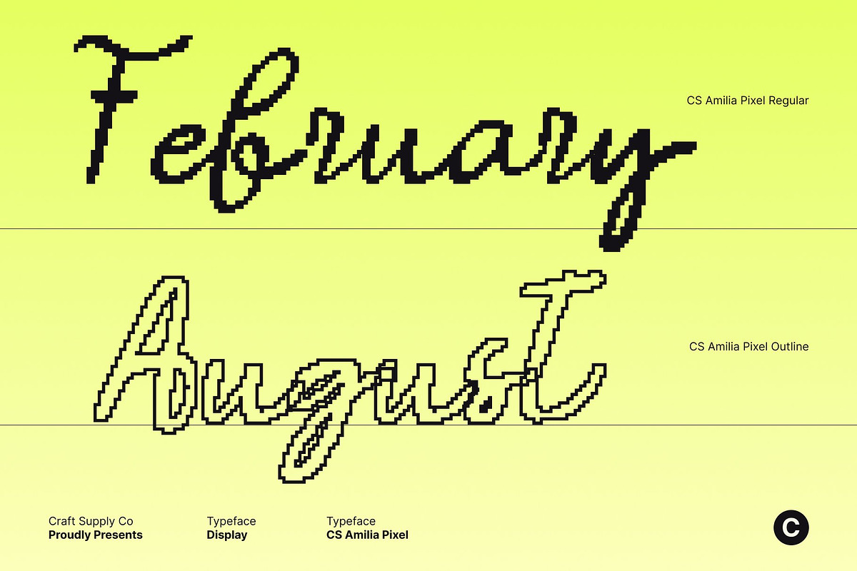 CS Amilia Pixel, a Script Font by Craft Supply Co. (Photo 5 of 8)