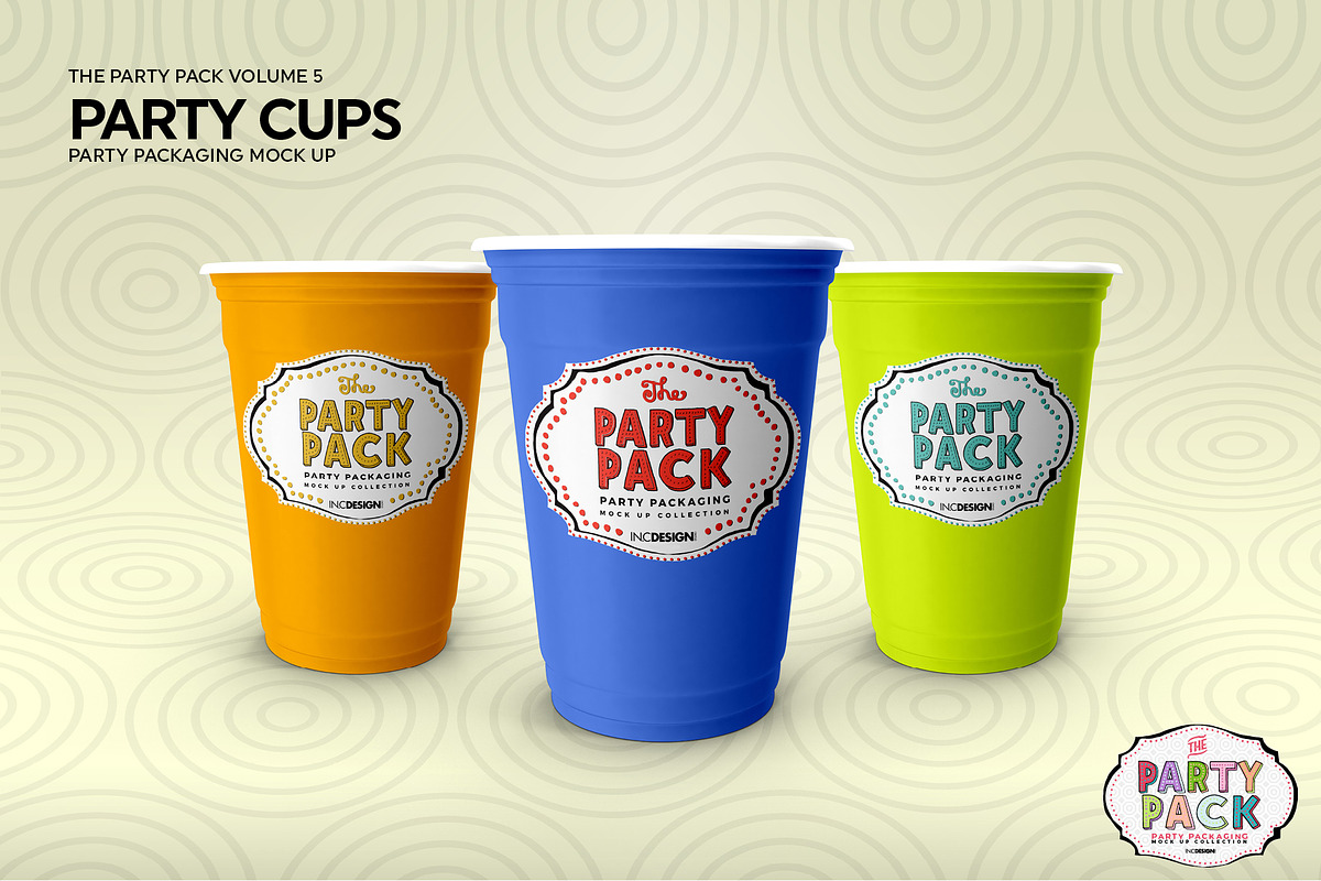 Party Cups Mockup, a Cups & Container Mockup by INCDesign (Photo 5 of 6)