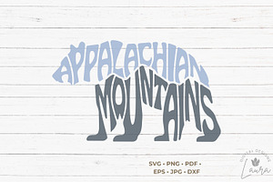 Appalachian Mountains in bear shape