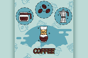 Coffee Flat Concept Icons