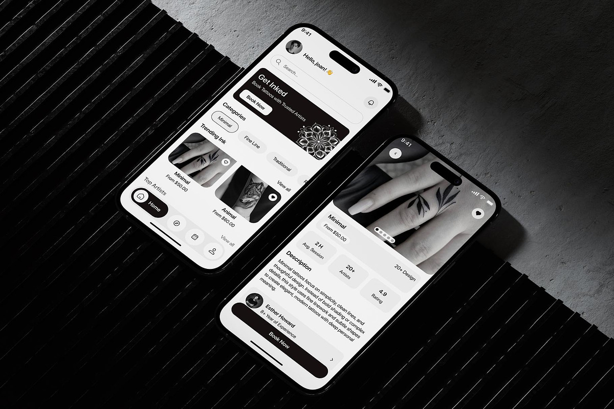 Tattofy - Tattoo booking App UI Kit, an UI Kit Template by Creative Perspective (Photo 7 of 8)