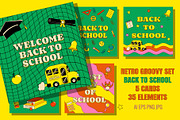 Back To School 5 Retro Groovy Cards, an Education Illustration by T Bild (Thumbnail 1 of 5)