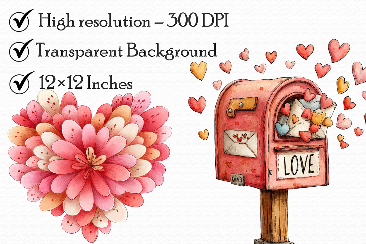 Valentine’s Day Love Clipart, an Illustration by Libby Wishes (Photo 6 of 6)