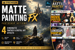 Premium Matte Painting FX Ps Actions, an Action Add-On by Studio Retouch