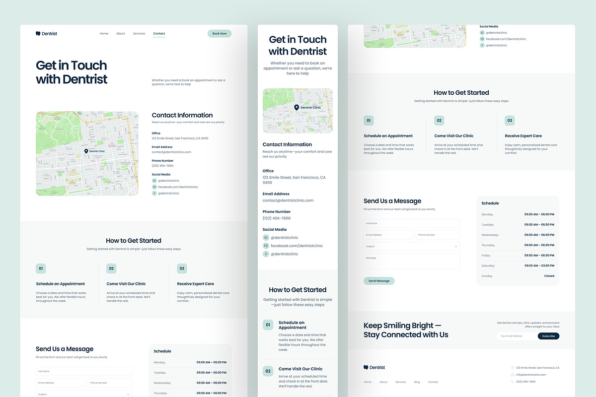 Dental Clinic Website UI Figma preview 6