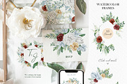 Watercolor winter Christmas floral, an Illustration by AnnaTkachi (Thumbnail 4 of 8)