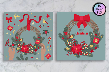 Christmas DIY wreaths set
