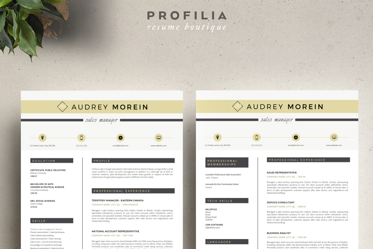 Word Resume & Cover letter Template, a Resume Template by Profilia Resume Boutique (Photo 3 of 6)