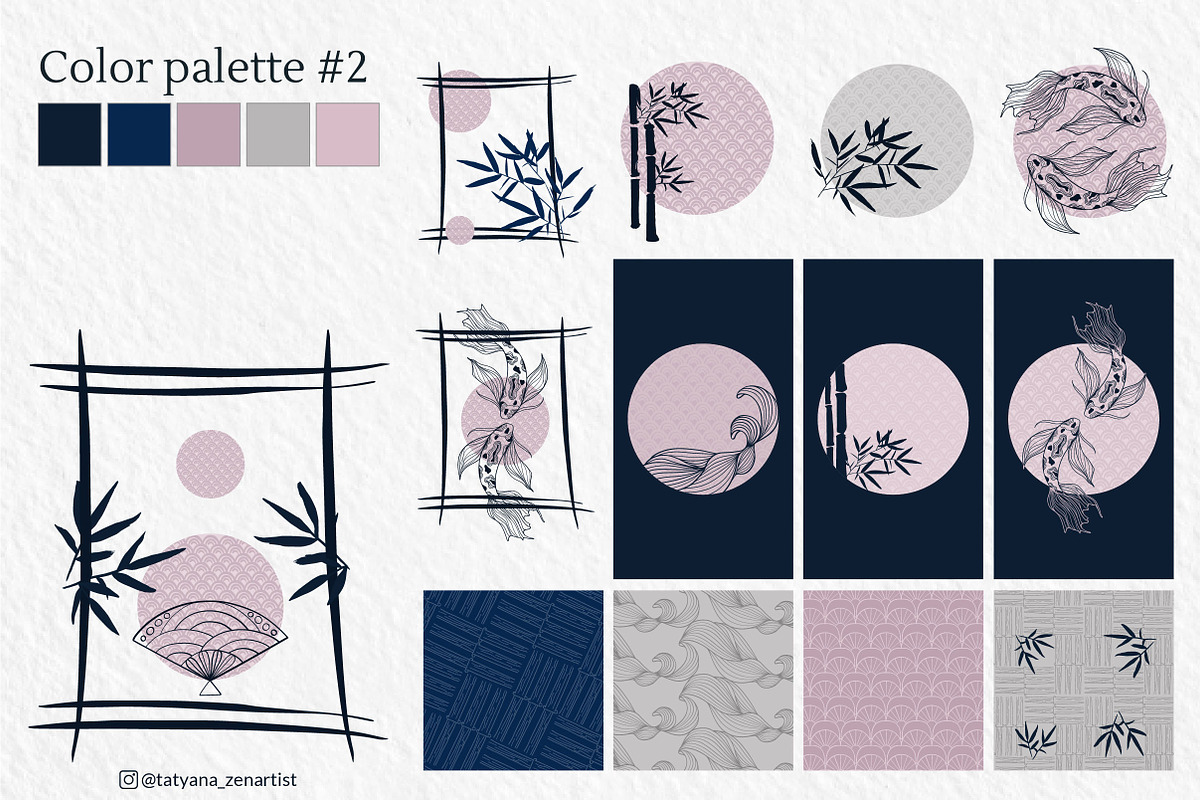 Abstract and linear Japanese clipart, an Object Graphic by Tatyana_Zenartist (Photo 7 of 12)