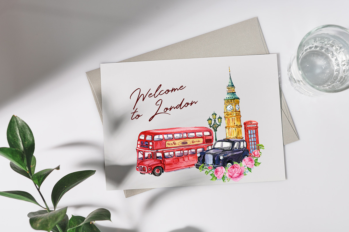 London Clipart Watercolor, an Illustration by MitrushovaArt (Photo 4 of 5)