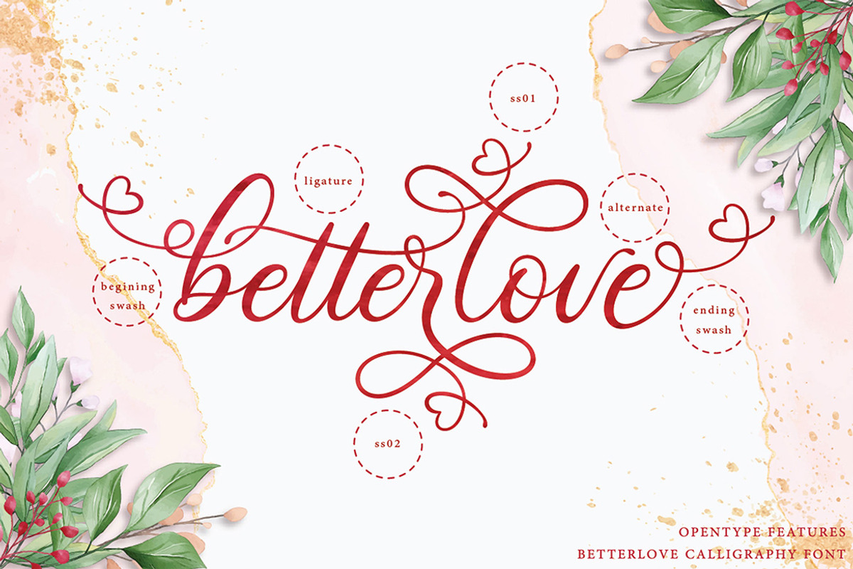 Betterlove Calligraphy, a Script Font by Almeera Std (Photo 4 of 10)