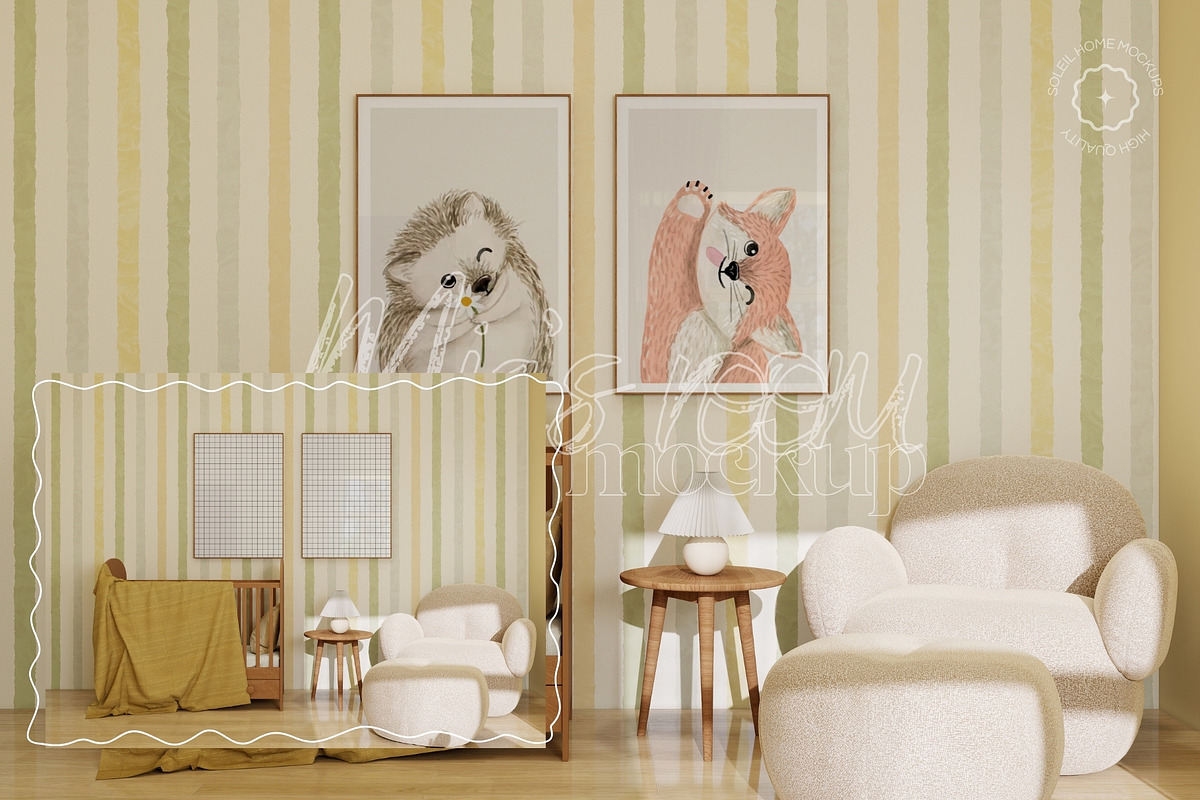 MIA | Cute Nursery Frame Mockup Set, a Household Mockup by SoleilHomeMockups (Photo 9 of 13)