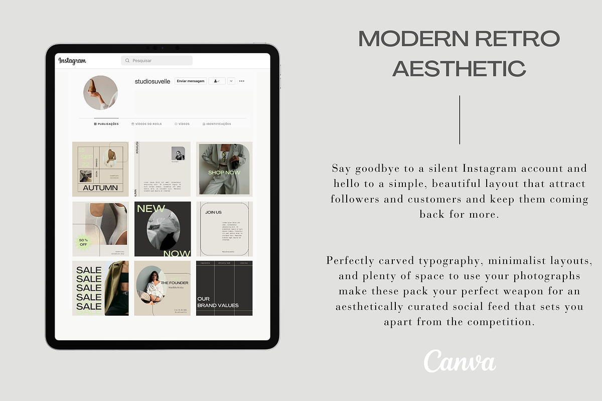 NOUVEAU Instagram Templates Canva, a Social Media Template by Studio Suvelle (Photo 7 of 7)