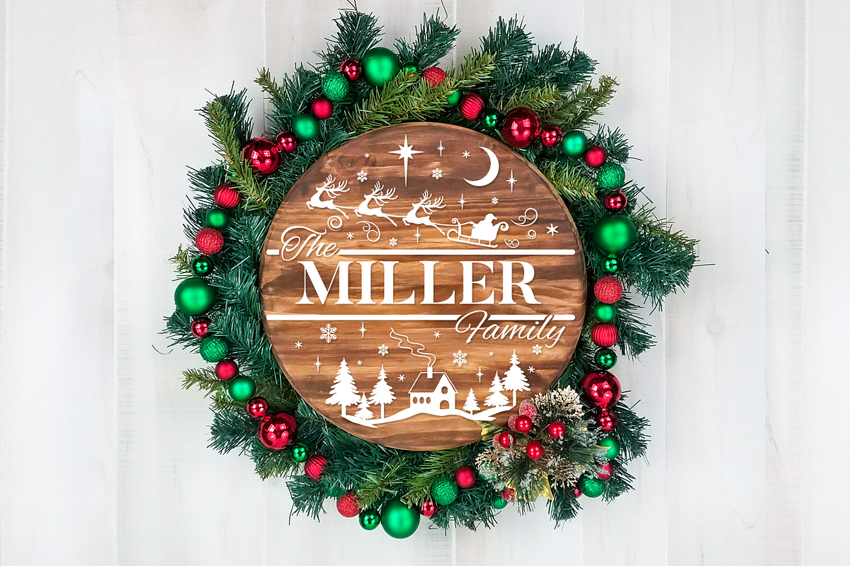 Christmas Family Name Door Sign Pack, an Illustration by Anastasia Feya (Photo 5 of 8)