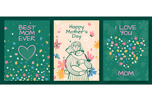Mom day floral greeting cards, an Object Illustration by art PVP - market