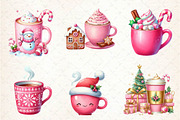 Pink Christmas Coffee Cup Clipart, an Illustration by CreationArt (Thumbnail 4 of 5)