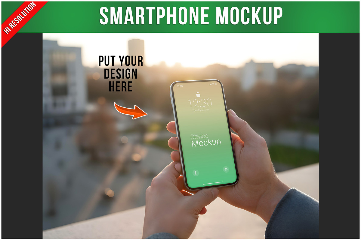 Smartphone In Hands Mockup Outdo PSD, a Device Mockup by Bruno's Shop (Photo 1 of 4)