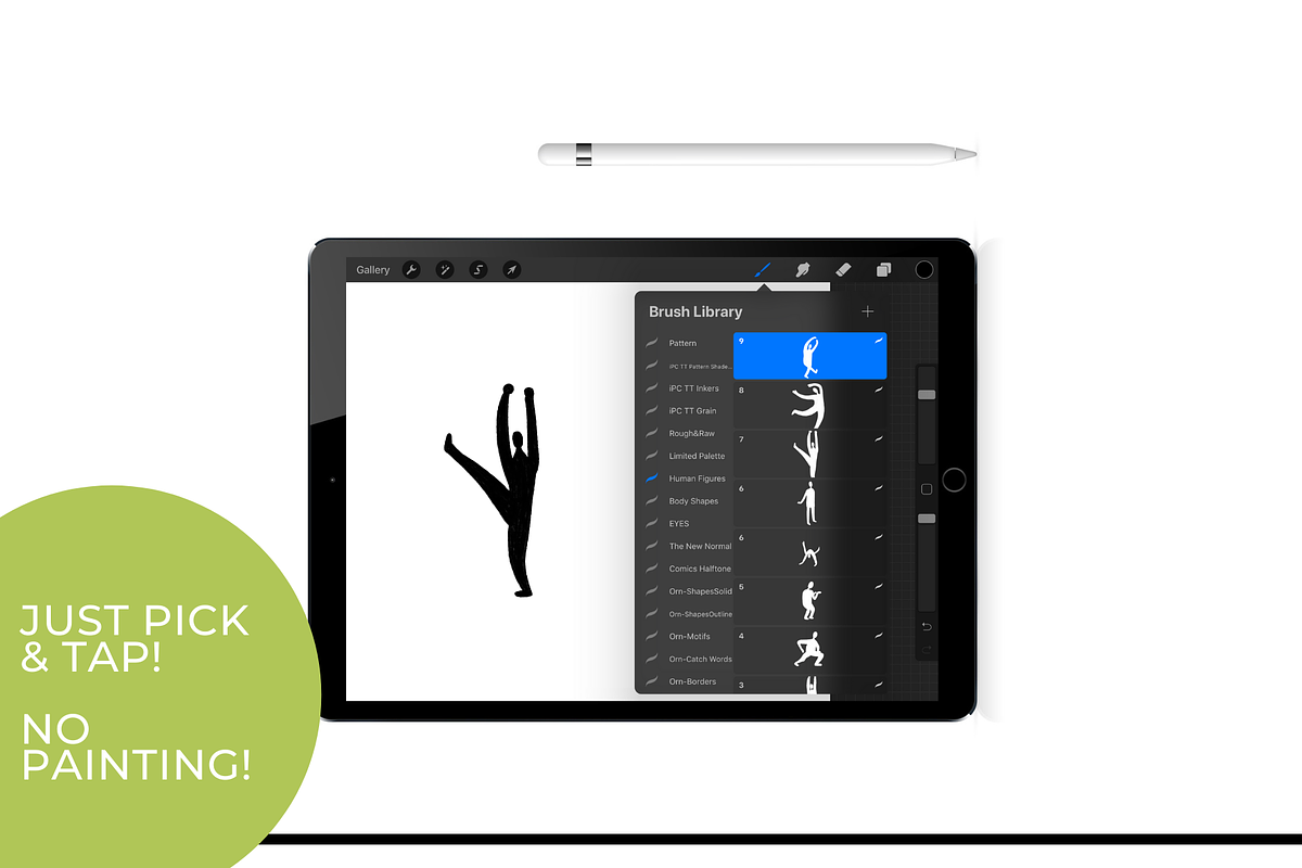 Procreate Brush Stamps - Movement, a Brush Add-On by Gabba Delgado (Photo 2 of 5)