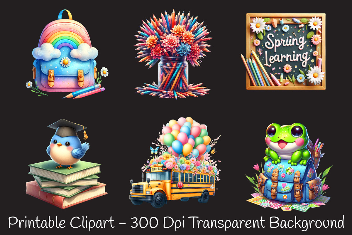 Spring School Clipart, an Illustration by RobertsArt (Photo 7 of 7)