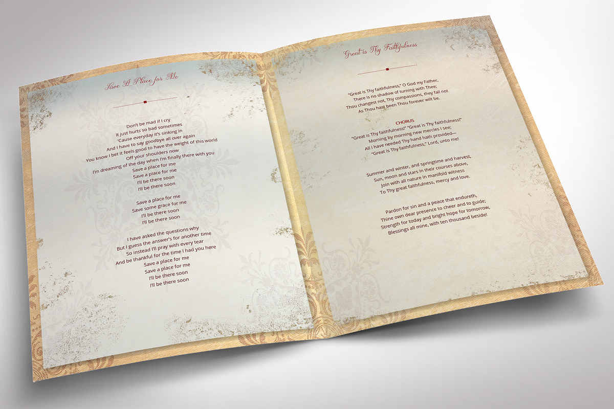 Victorian Funeral Program Word Lrg, a Brochure Template by Four C Graphic (Photo 5 of 9)