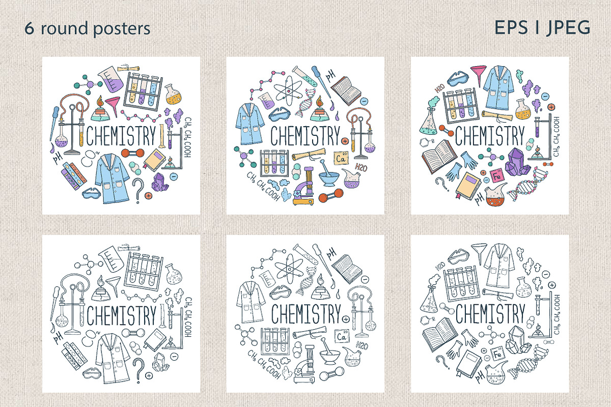 Chemistry Hand drawn Doodle Set, an Education Illustration by KathrineWatercolor (Photo 6 of 6)