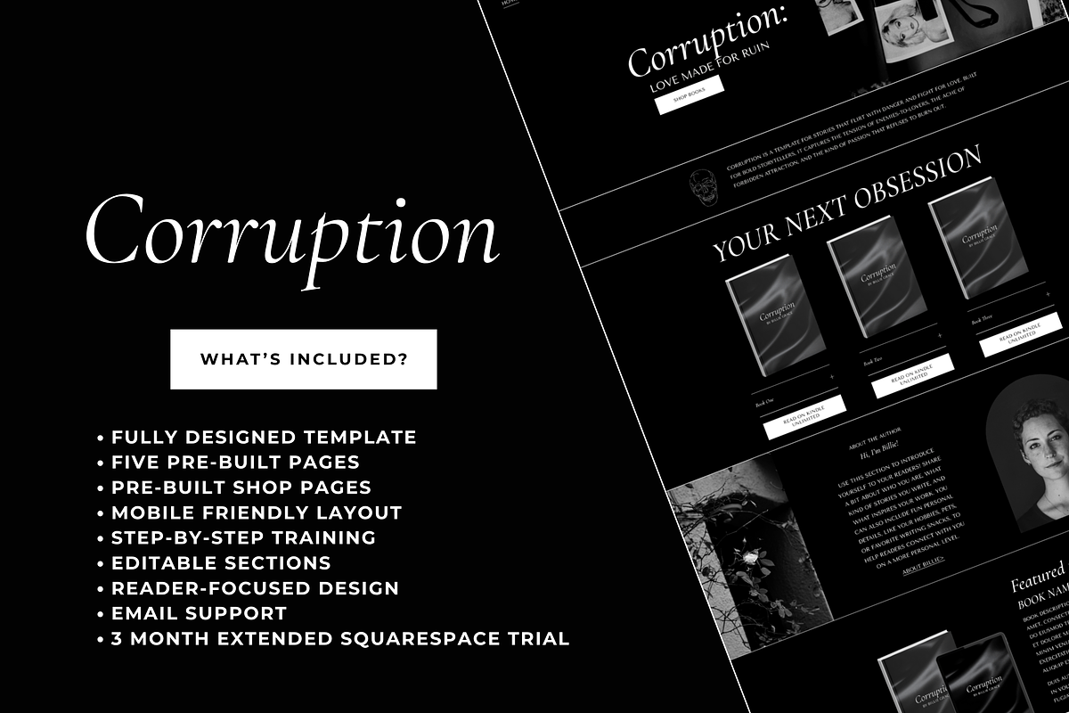 Squarespace Author Website Template, a Squarespace Template by Billie Grace Studio (Photo 3 of 8)