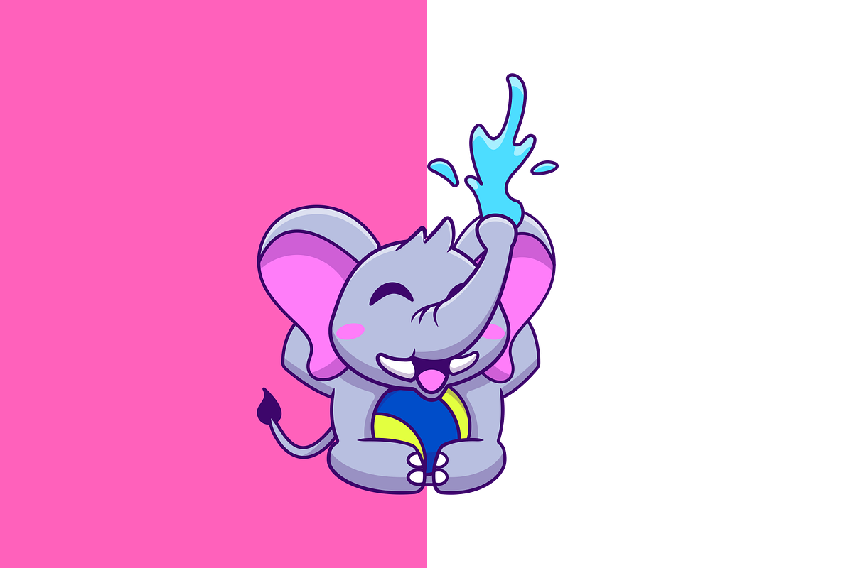 Cute Elephant Playing Ball Cartoon, an Animal Illustration by Artstorystudio (Photo 2 of 3)
