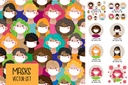 People wearing medical masks., a Healthcare Illustration by KVIO (Thumbnail 1 of 7)