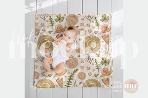 Square baby blanket mockup, a Product Mockup by MoMockups