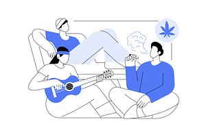 Smoking with friends isolated, a Person Illustration by Visual Generation