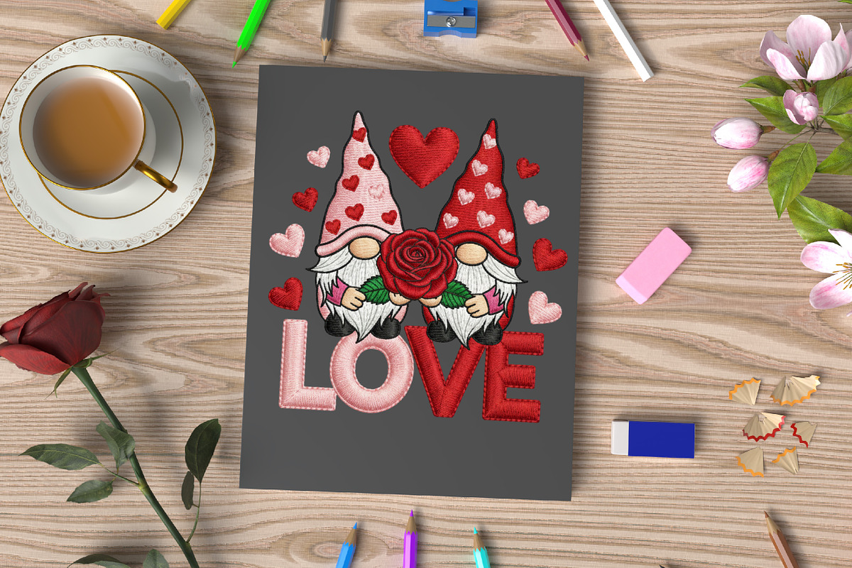 Gnome Valentine Love Clipart, an Illustration by Designking (Photo 3 of 4)