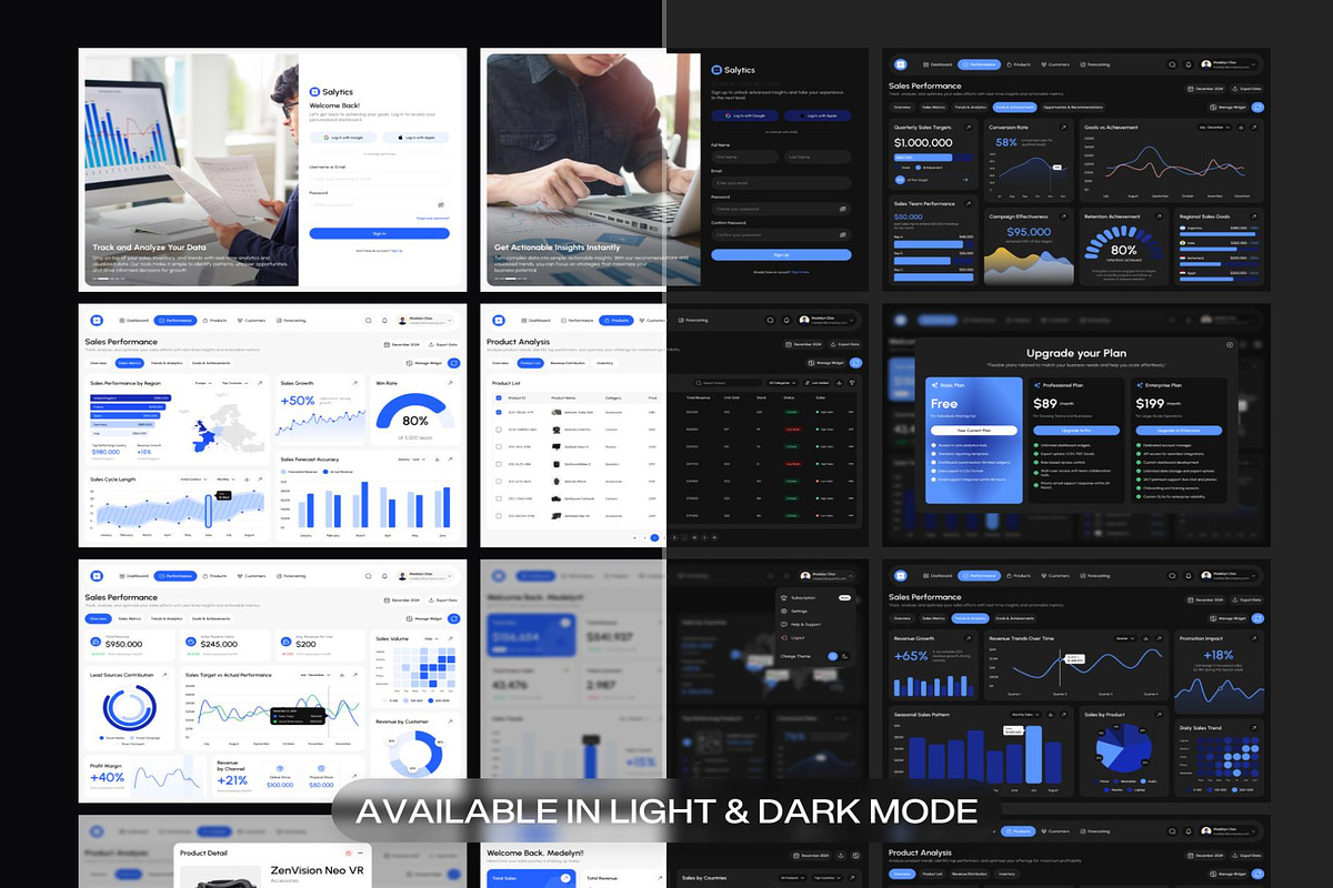 Salytics SalesAnalytics Dashboard UI, an UI Kit Template by Creative Perspective (Photo 5 of 7)