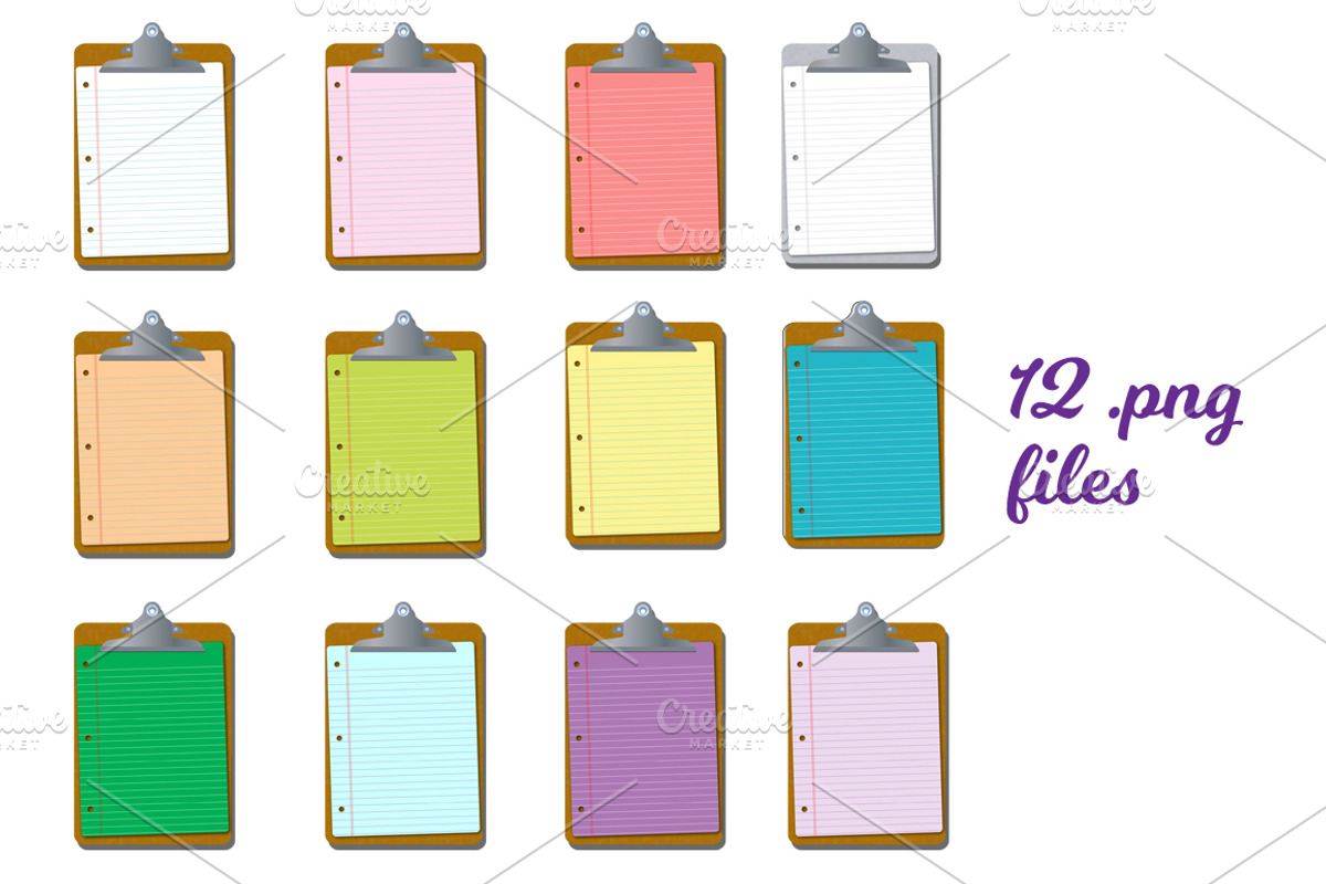 clipboard clipart & digital paper, an Education Illustration by Laureling Studios (Photo 2 of 3)
