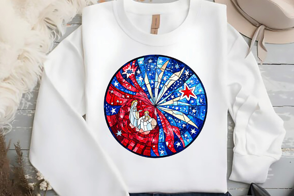 Round  Stained Glass 4th of July Nat, an Illustration by DreamCafeArt (Photo 5 of 9)
