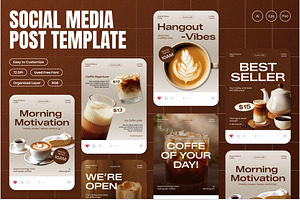Coffeshop Instagram Post, a Social Media Template by Annora Studio