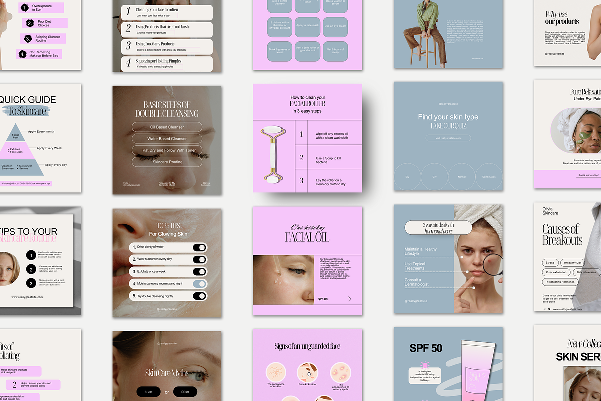 Beauty Skincare Instagram Bundles, a Social Media Template by My Template Studio (Photo 5 of 18)