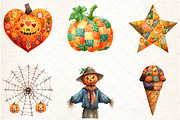 Halloween Patchwork Clipart PNG, an Illustration by Libby Wishes (Thumbnail 7 of 7)